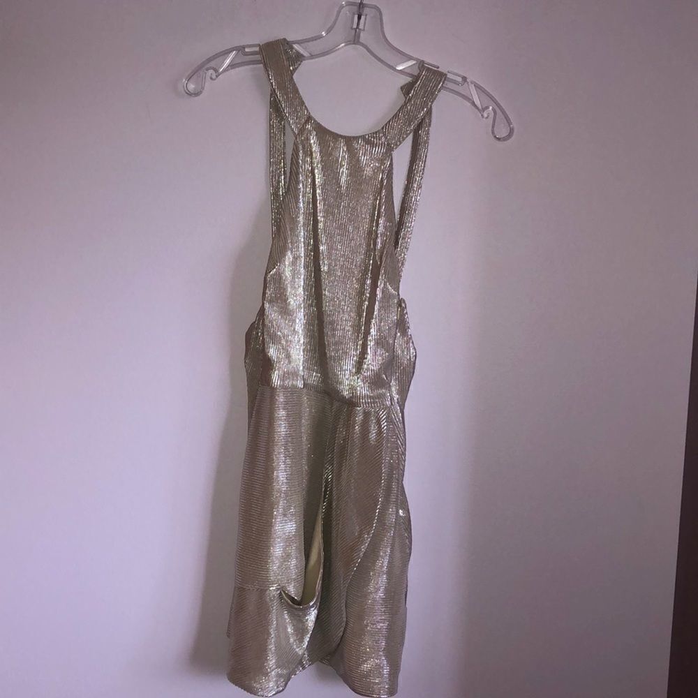 Nbd Revolve brand dress in sparkly gold dress